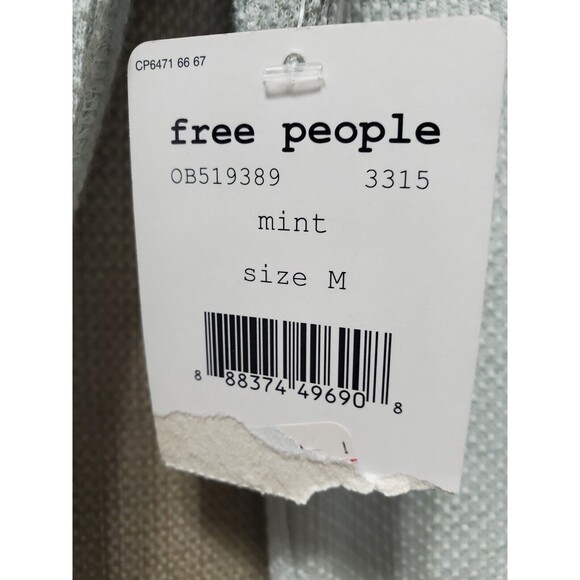 Free People Light Gray Long Sleeve Blouse NWOT - Picture 3 of 7